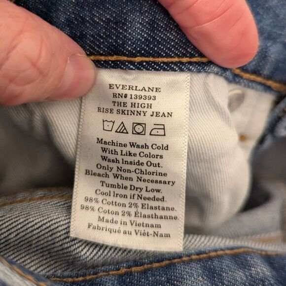 Everlane The High Rose Skinny Jean Medium Wash Size 26 Ankle - Picture 9 of 9